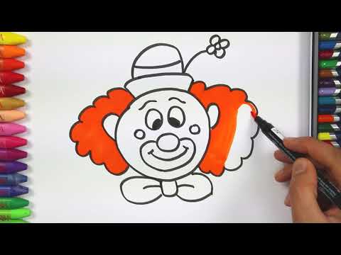 วิธีการวาดตัวตลก  🙂- วาดอย่างไรและสีสำหรับเด็ก