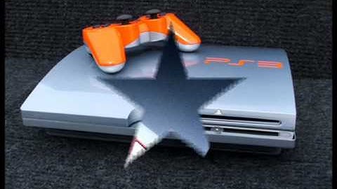 SILVER & ORANGE PS3 SLIM CUSTOM PAINT