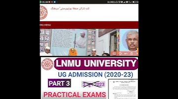 LNMU Part 3 Practical Exam Date 2023 | lnmu part 3rd practical exam session 2020-23 #shortsfeed