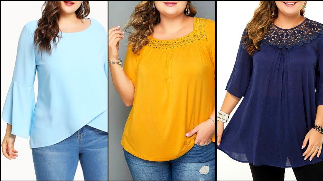 Very Stylish Smart Looking Plus Size Summer Casual Tops Blouse/ Shirt ...