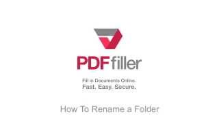 How to Rename a Folder on PDFfiller