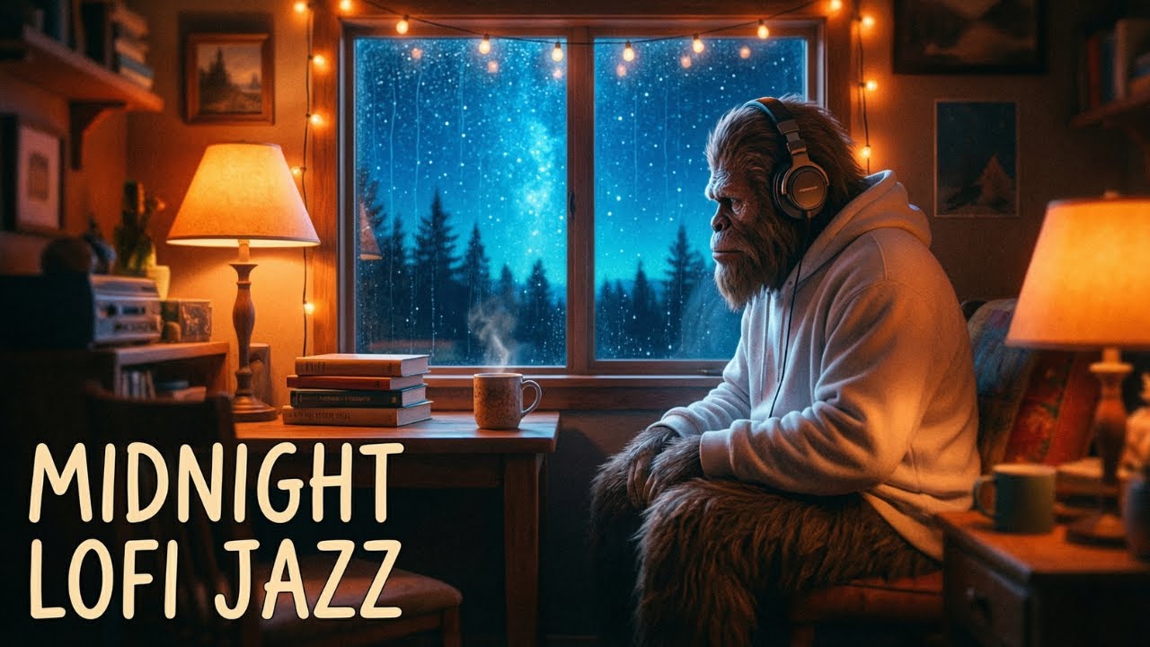 Midnight Window Lights ☕ Jazz Relaxing Music  Cozy Lofi Radio for Study, Chill & Night Vibes