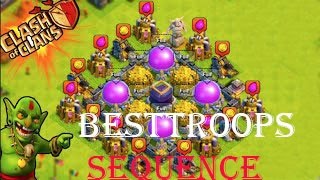 clash of clans th9 farming troops sequence in hindi