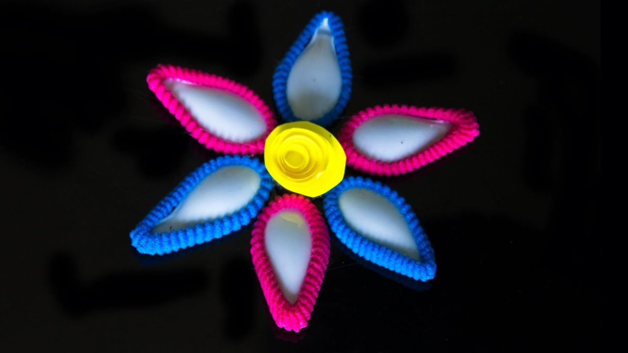 Plastic Spoon Flowers | flowe Making  with plastic spoons | Hair Rubber Band Reuse