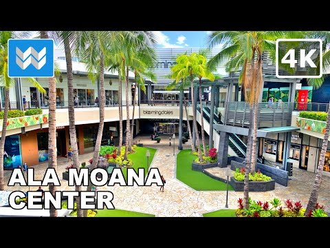 4K Ala Moana Shopping Center in Honolulu Hawaii USA Mall Walking Tour Travel Guide