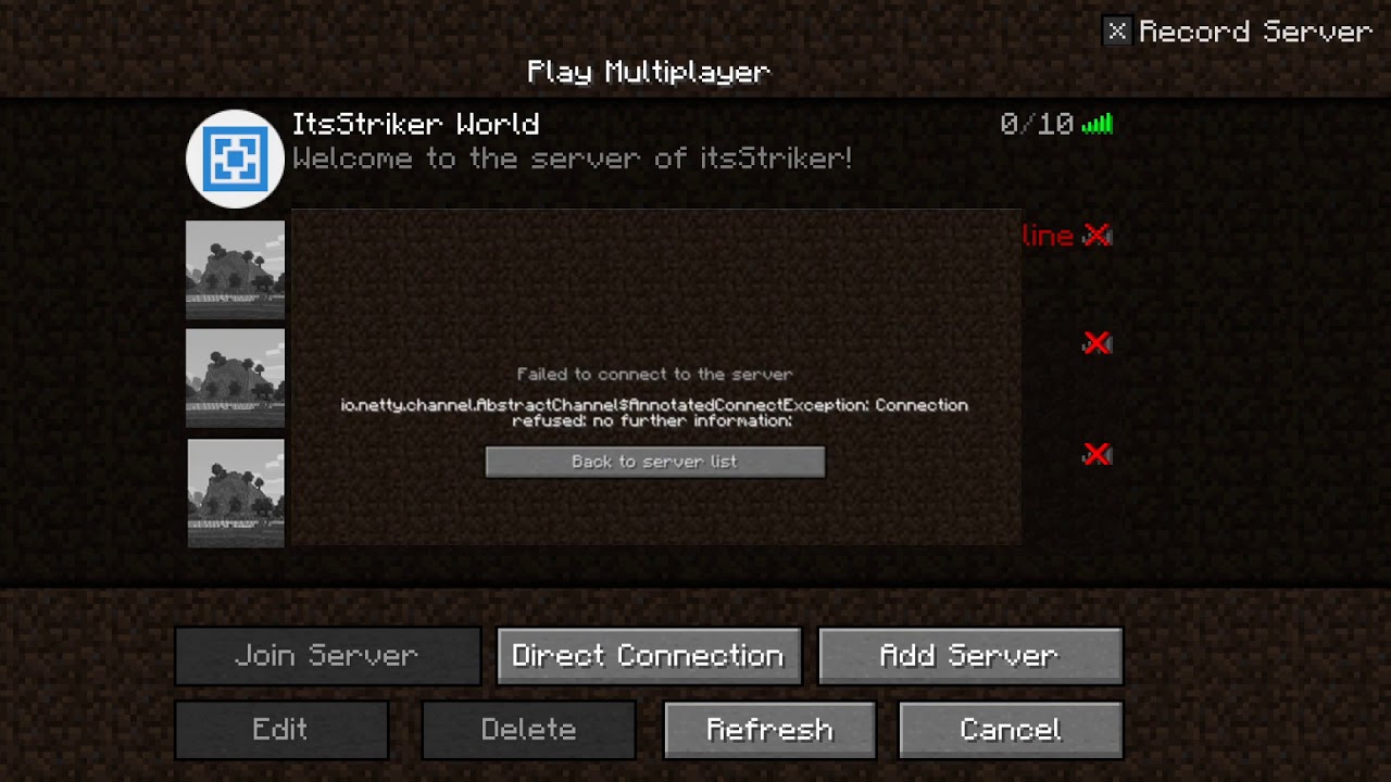 Connection refused minecraft. Ошибка майнкрафт io.Netty.channel.abstractchannel$annotatedconnectexception. Io.Netty.channel. Майнкрафт ошибка failed to synchronize Registry data. Ошибка в МАЙНКРАФТЕ io.Netty.channel.abstract.