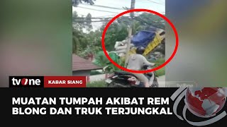 Tak Kuat Nanjak, Truk Mundur Tak Terkendali dan Terjungkal | Kabar Siang tvOne