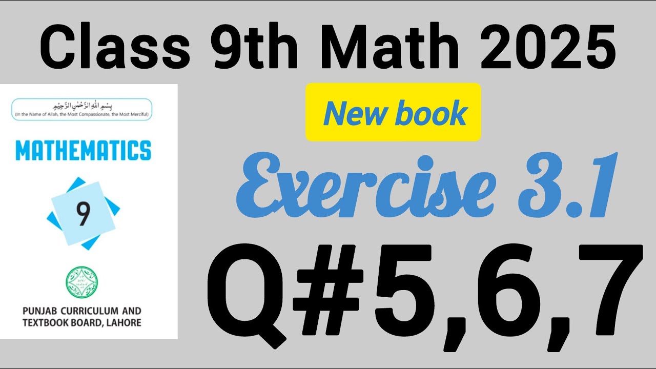 9th class math new book 2025 exercise 3.1 Q.5,6,7 || PCTB || Sets and ...