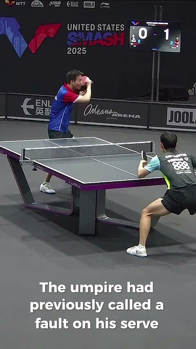 Slovak player Wang Yang was disqualified at WTT USA Smash 2025 after damaging the table.