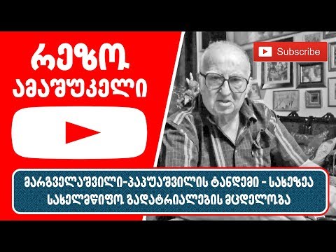 რეზო ამაშუკელი - მარგველაშვილი-პაპუაშვილის ტანდემი - სახეზეა სახელმწიფო გადატრიალების მცდელობა