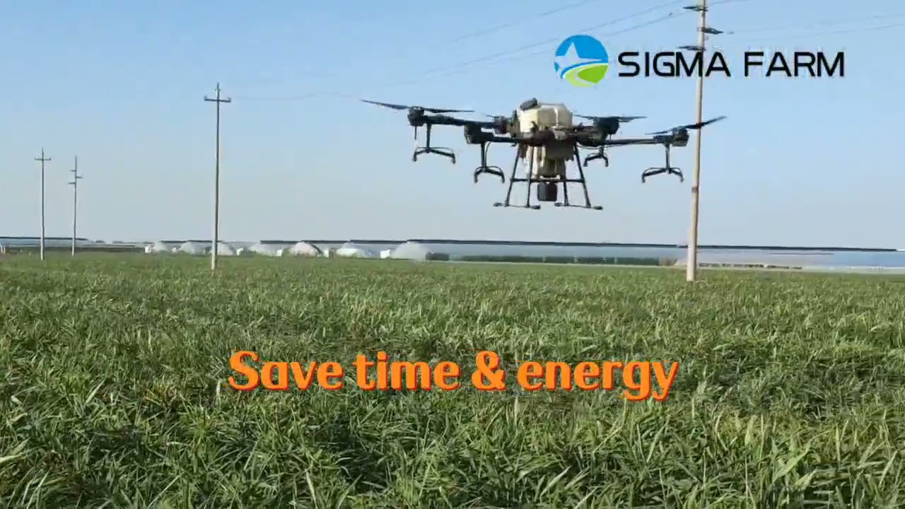 Modern Agriculture-Drone Spraying Pesticides in Ginger Field