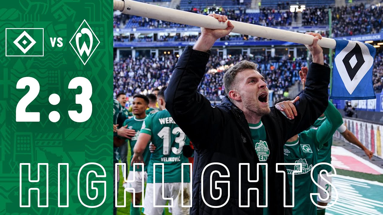 Hamburger SV - SV Werder Bremen 23 Riesenjubel nach Sieg im Nordderby WERDER