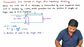 Transmission Line Example on Single Stub Impedance Matching in Microwave Engineering