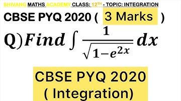 Q) Integration ∫ 1/√(1-e^2x) dx  #class12 #cbse #maths  ##maths #integration #cbse2026