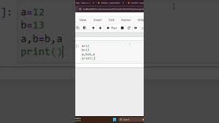 Swap two variables in python#python#pythonprogramming  #swap #pythontutorial#shorts#shortsvideo