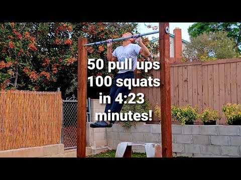 50 pull ups unbroken to 100 squats unbroken!