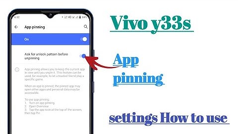 Vivo y33s App pinning settings hidden features || How to use