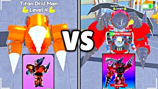 UPGRADED TITAN DRILL MAN VS TITAN DRILL MAN | Toilet Tower Defense Roblox