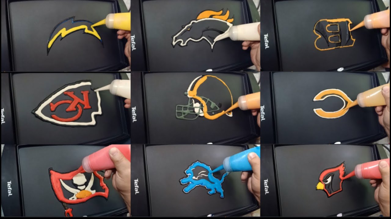 NFL SuperBowl Teams Logo Pancake Art Part 1 YouTube