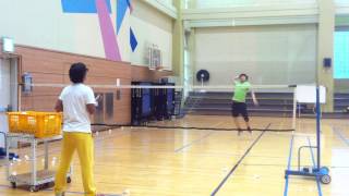 Badminton lesson 20150420(MON) - smash / one jump 3