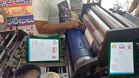 Magenta single colour wedding card cover printing by hamada 800 offset printing machine