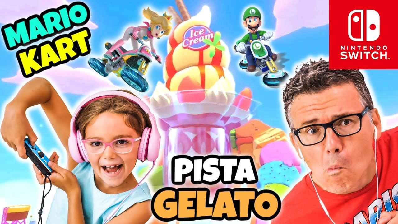 MATILDE PRINCIPESSA PEACH e DAVIDE LUIGI sulla PISTA GELATI: Mario Kart Nintendo Switch