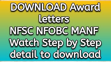 #How to #download #award letters....#NFSC #NFOBC #MANF