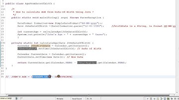 HOW  TO CALCULATE AGE FROM DATE OF BIRTH USING JAVA