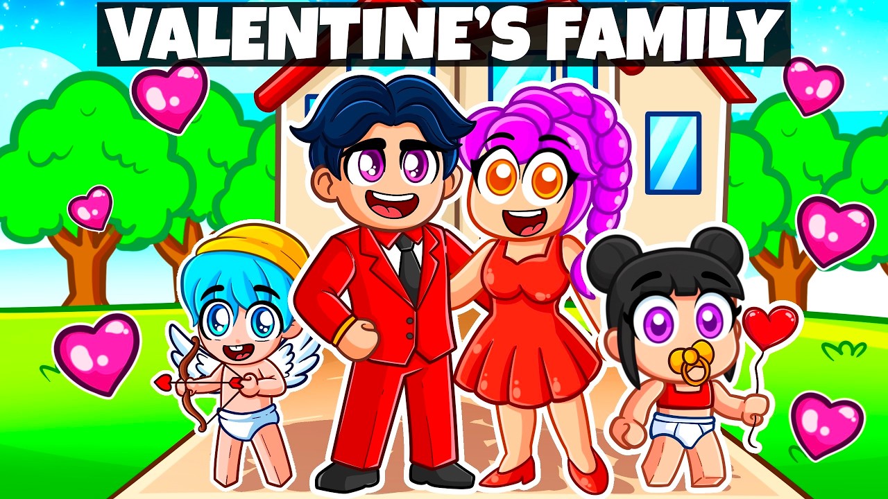 Having a VALENTINE'S DAY FAMILY in Roblox! (Kpop Demon Hunters)