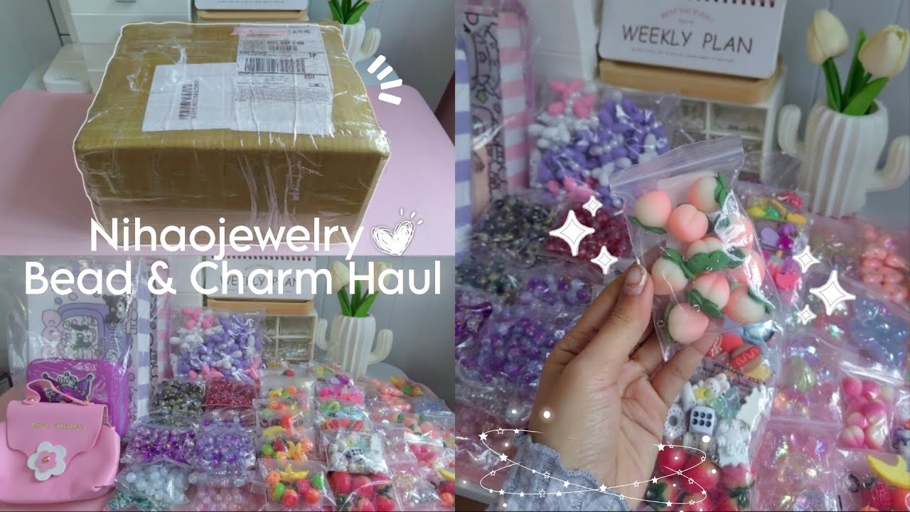 NIHAOJEWELRY Huge Beads & Charms Haul✨ | Relaxing ASMR + Cute Fruit Finds! 🍑💕 #nihaojewelry #beads