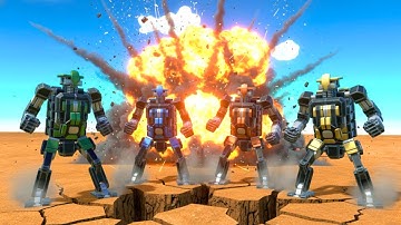 💥 4 ROBOT TEAMS Battle to the Death in AGE OF WARBOTS! (INSANE Battle Royale 😱)