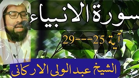 تلاوة القرآن الكريم من سورة الانبياء آية 25 -29 بصوت الشيخ عبدالولى الاركانى #عبدالولي_الأركاني