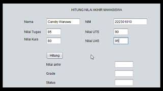 Presentasi Menghitung Nilai Akhir Mahasiswa Menggunakan Bahasa Pemrograman Java diAplikasi Netbeans