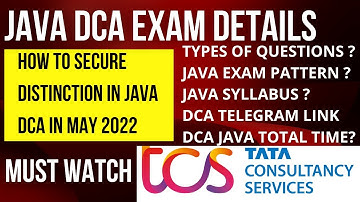 JAVA DCA MAY 2022 SYLLABUS , EXAM PATTERN AND DETAILS #DCA #JAVA #TSLP #WINGS #TCS