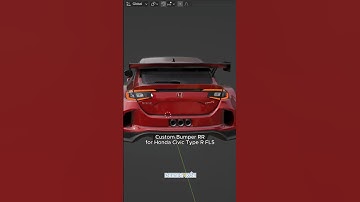 how I make custom bumper RR Civic FL5 #automobile #trending #car #3d #shorts #blender #3dmodel
