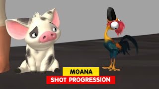 MOANA | Heihei and Pua Shot Progression | Animation Breakdowns |  3D Animation Internships