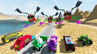 Xe tải, xe trộn bê tông, xe buýt màu xanh, xe container, xe bồn trộn bê tông, xe bê tông, xe cẩu screenshot 3