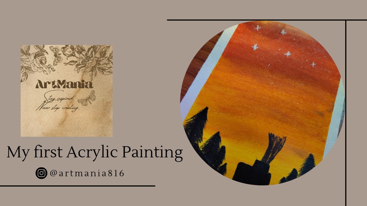 First try of Acrylic painting on paper Acrylic painting for beginners