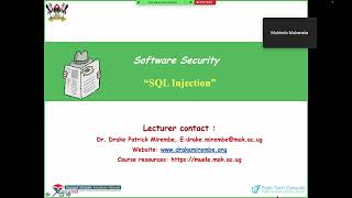 1. Software security  - SQL Injection