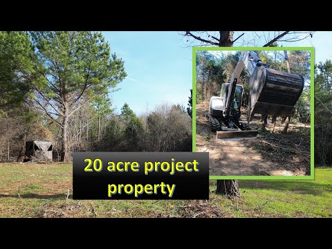 EP #3 20 acre project property clearing land for new driveway & home site
