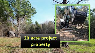 EP #3 20 acre project property clearing land for new driveway & home site