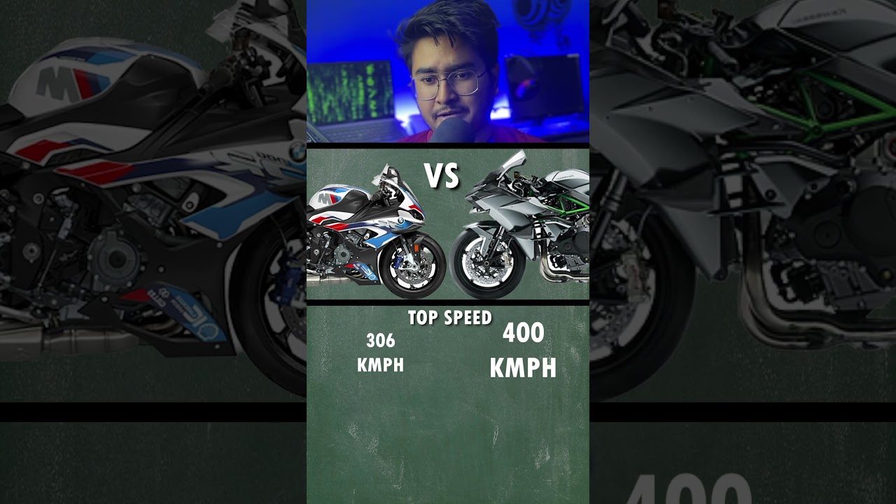 Kawasaki Ninja H2R VS BMW M 1000RR. - YouTube, image size:1280x720