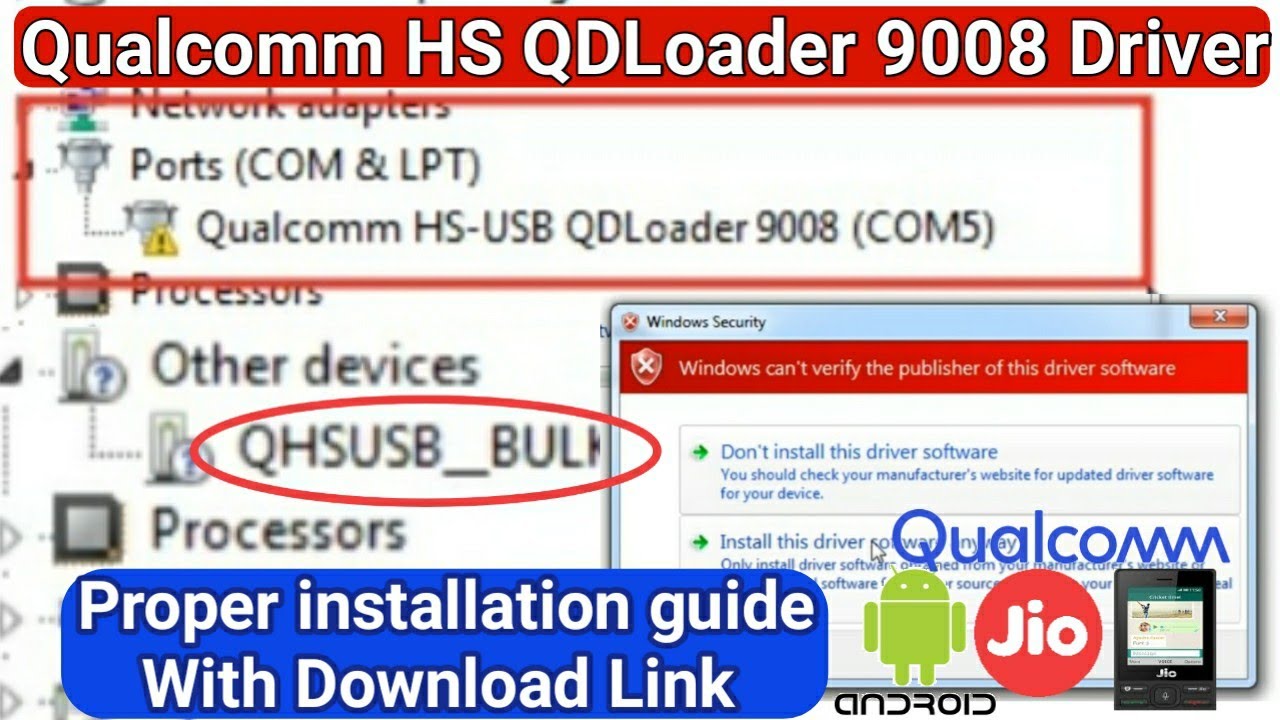 Qualcomm HS-USB QDLoader 9008 driver problem। Sahara fail, Download failed  सभी Errors को ठीक करें - YouTube
