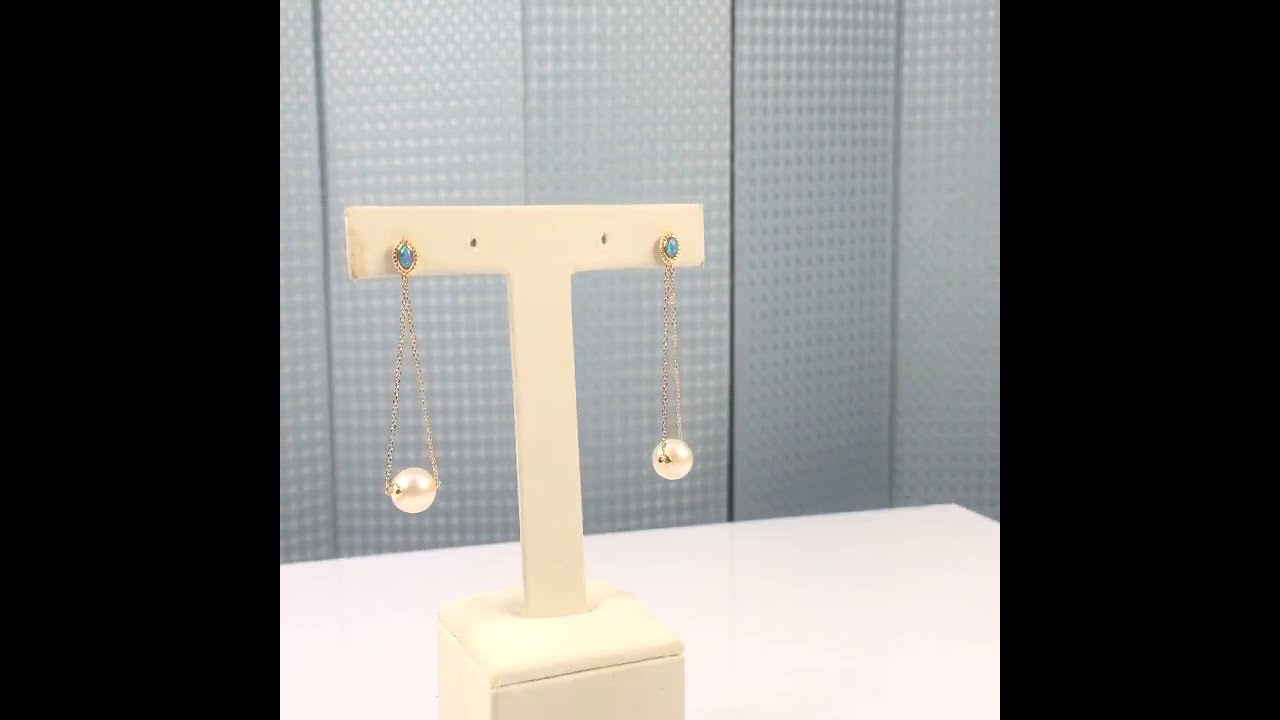 18k Gold Necklace Natural Pearl Opal Stone Necklace Light Luxury Clavicle Chain