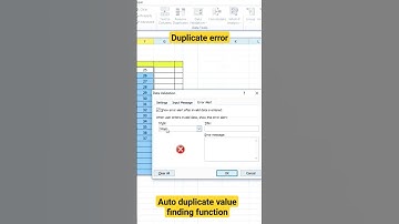 Warning for Duplicate value "Error" in Microsoft Excel short video tutorial