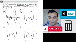 If the function f has five distinct zeros, which of Q12 of SAT Math Practice Test 3 With Calculator