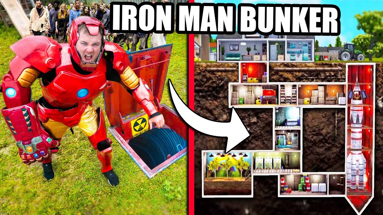 СЕКРЕТНЫЙ Подземный ФОРТ-КОРОБКА База Железного Человека против ЗОМБИ!