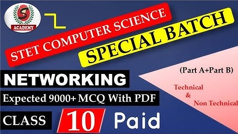 Class 10(STET Computer Science Special Batch) ll Expected 9000+MCQ II Stet CS Special Batch,Join Now