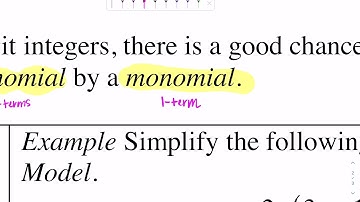 4-3 Multiplying Monomials and Intro  to the Area Model