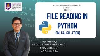 IML208 (PROGRAMMING FOR LIBRARIES) - FILE READING IN PYTHON